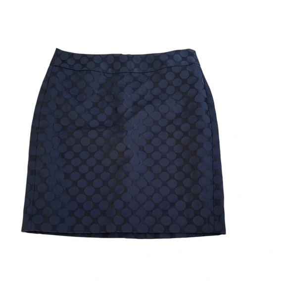 Banana Republic Skirt Sz 2P Navy Blue Pencil Mini Polka Dot Classic Elegant Chic - Picture 1 of 10